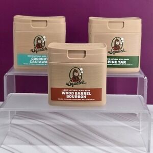 Dr Squatch Body Wash Men 8oz 3pk Pine Tar Coconut Wood Barrel Bourbon New Bundle